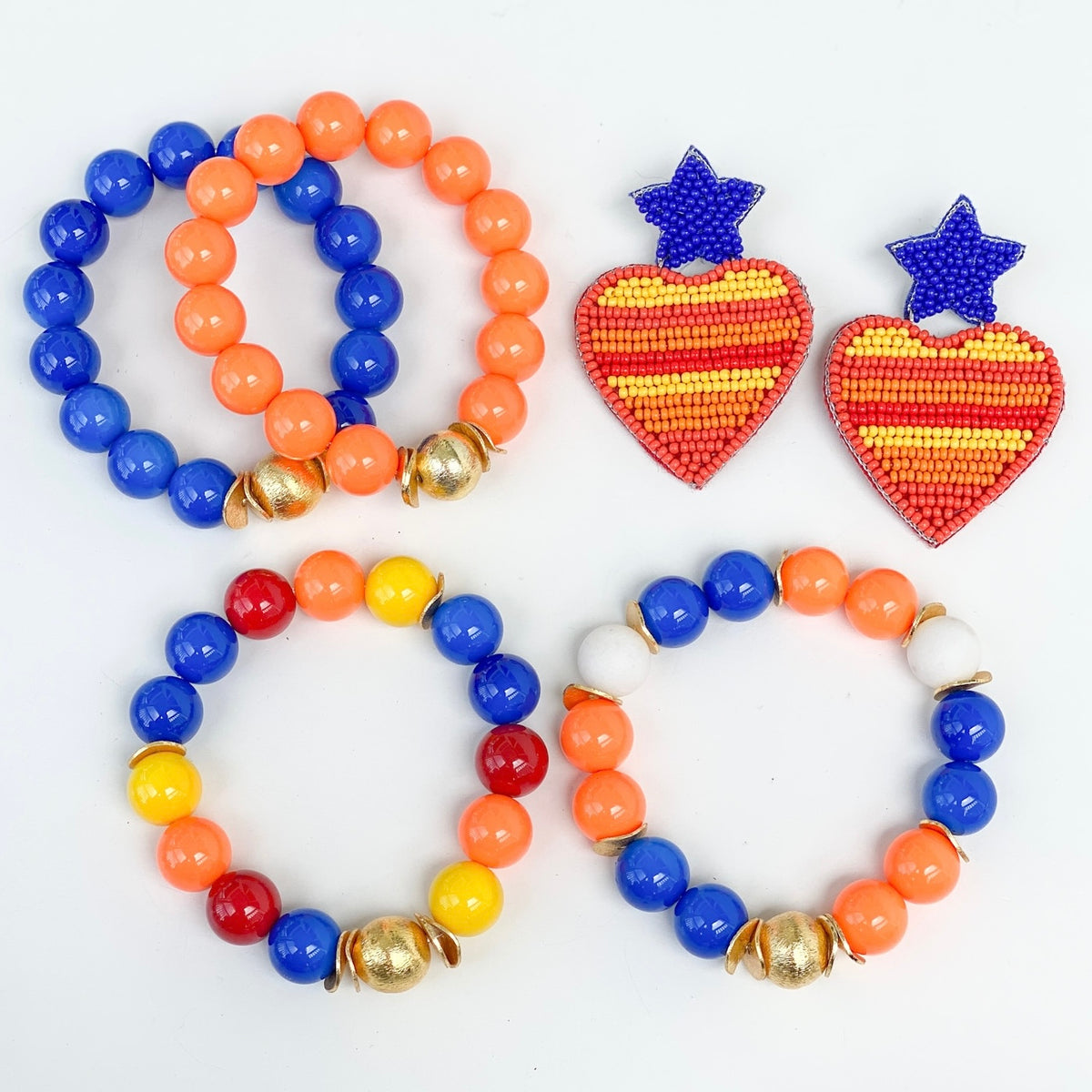 My Heart Beaded Houston Astros Earrings