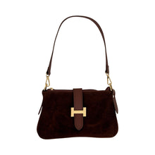 Charger l'image dans la galerie, Honore Shoulder Suede H Handbag | Espresso