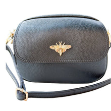 Load image into Gallery viewer, Bianca Crossbody Bee Leather Handbag | Black