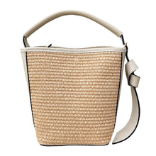 Load image into Gallery viewer, Julia Raffia and Leather Handbag | Ivory