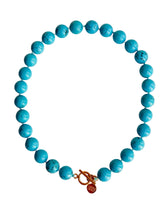 Cargar imagen en el visor de la galería, Turquoise Gemstone Knotted Necklace | 14mm