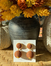 Load image into Gallery viewer, Lantern Raffia Earrings | Pecan