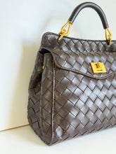 Charger l'image dans la galerie, Alessa Woven Leather Top-Handle Bag | Espresso