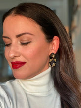 Load image into Gallery viewer, Gilded Black & Gold Lantern Earrings