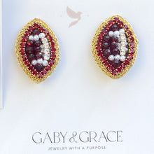 Load image into Gallery viewer, Maroon GameDay Football Dainty Stud Earrings