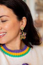 Load image into Gallery viewer, Mardi Gras Float Earrings