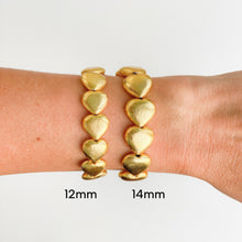 Load image into Gallery viewer, Puff Heart 14k Gold Plated Bracelet - 12mm