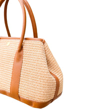 Cargar imagen en el visor de la galería, Amèlia Raffia and Leather Handbag | Brown