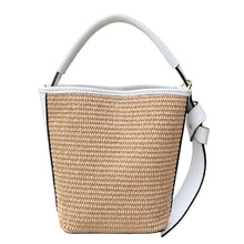 Load image into Gallery viewer, Julia Raffia and Leather Handbag | White