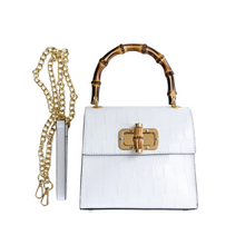 Load image into Gallery viewer, Gisele Bamboo Handle Handbag | White