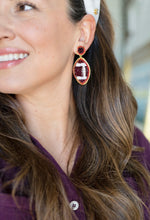 Load image into Gallery viewer, Maroon GameDay Football Earrings