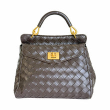 Charger l'image dans la galerie, Alessa Woven Leather Top-Handle Bag | Espresso