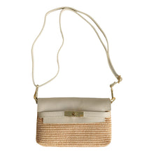 Cargar imagen en el visor de la galería, Emma Raffia Shoulder Handbag | Ivory
