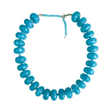 Load image into Gallery viewer, Rondelle Chunky Resin Bead Statement Necklace | Blue