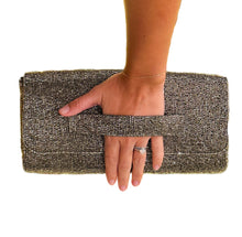 Load image into Gallery viewer, Éloise Beaded Clutch Handbag | Silver Bronze Belted