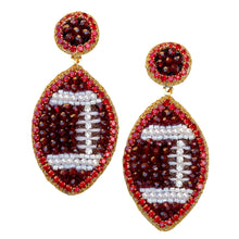 Load image into Gallery viewer, Maroon GameDay Football Earrings
