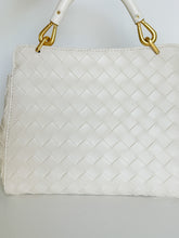 Load image into Gallery viewer, Alessa Woven Leather Top-Handle Bag | Ivory