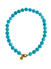 Cargar imagen en el visor de la galería, Turquoise Gemstone Knotted Necklace | 12mm