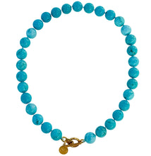 Cargar imagen en el visor de la galería, Turquoise Gemstone Knotted Necklace | 12mm