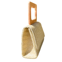 Load image into Gallery viewer, Raffia Wooden Handle Handbag | Beige