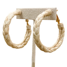 Load image into Gallery viewer, Braided Raffia Hoop Earrings
