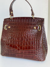 Load image into Gallery viewer, Carmina Croc-Embossed Bag | Burgundy