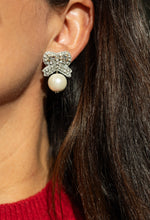 Load image into Gallery viewer, Collette Bow & Pearl Earrings