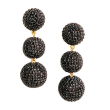 Charger l'image dans la galerie, Pave Triple Lantern Earrings | Black