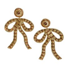 Load image into Gallery viewer, Coquette Embroidered Earrings | Golden