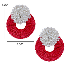 Load image into Gallery viewer, Mia Raffia Earrings | Red
