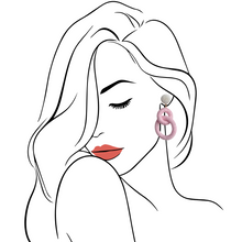Cargar imagen en el visor de la galería, Nantucket Raffia Earrings | Pink & White