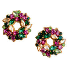Load image into Gallery viewer, Mardi Gras Wreath Earrings