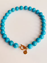 Load image into Gallery viewer, Turquoise Gemstone Knotted Necklace | 14mm