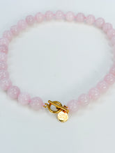 Cargar imagen en el visor de la galería, Rose Quartz Gemstone Knotted Necklace