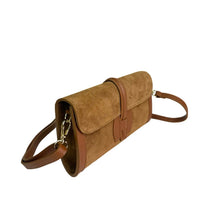 Load image into Gallery viewer, Romina Suede Clutch & Crossbody Bag | Camel