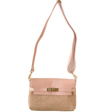 Load image into Gallery viewer, Emma Raffia Shoulder Handbag | Pink Blush