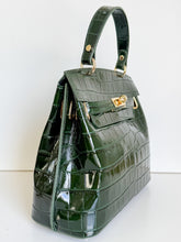 Load image into Gallery viewer, Carmina Croc-Embossed Bag | Green