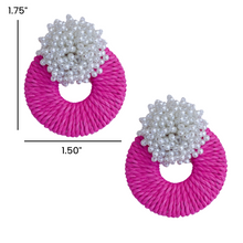 Cargar imagen en el visor de la galería, Mia Raffia Earrings | Fuscia