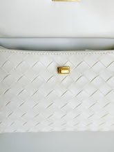 Load image into Gallery viewer, Alessa Woven Leather Top-Handle Bag | Ivory