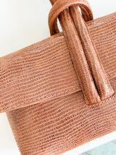 Load image into Gallery viewer, Wristlet Leather Handbag | Brown Snakeskin