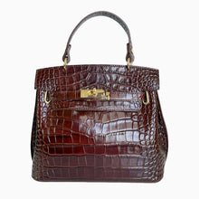 Load image into Gallery viewer, Carmina Croc-Embossed Bag | Burgundy