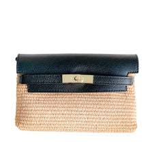 Cargar imagen en el visor de la galería, Emma Raffia Shoulder Handbag | Black