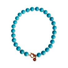 Load image into Gallery viewer, Turquoise Gemstone Knotted Necklace | 14mm