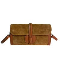 Load image into Gallery viewer, Romina Suede Clutch & Crossbody Bag | Camel