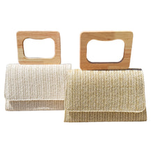 Load image into Gallery viewer, Raffia Wooden Handle Handbag | Beige