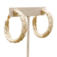 Load image into Gallery viewer, Braided Raffia Hoop Earrings