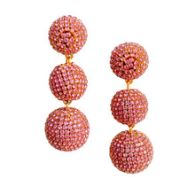 Charger l'image dans la galerie, Pave Triple Lantern Earrings | Pink Blush