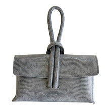 Load image into Gallery viewer, Wristlet Leather Handbag | Grey Snakeskin