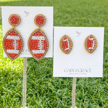 Load image into Gallery viewer, Burnt Orange GameDay Football Dainty Stud Earrings