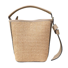 Load image into Gallery viewer, Julia Raffia and Leather Handbag | Beige